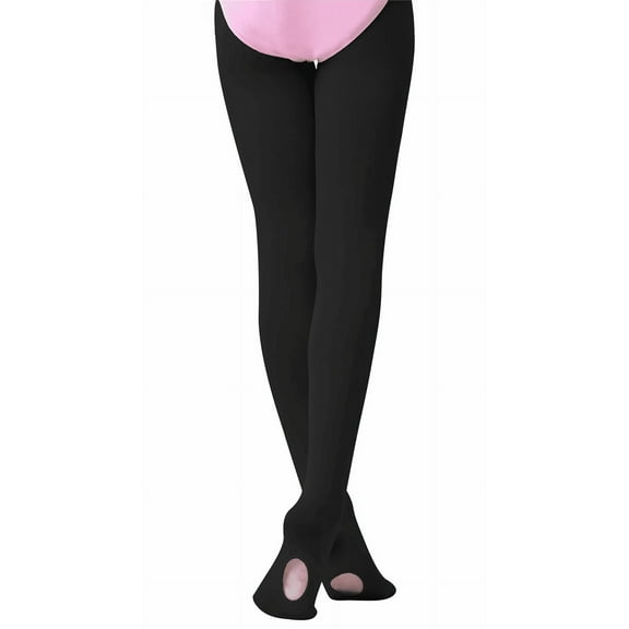 Ultra-Soft Dance Ballet Tights Kids High Elasticity Convertible Stockings for Girls black M