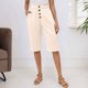 thumbnail image 2 of Pantalones de mujer con cintura elástica de mezcla de lino liso - Pantalones informales holgados con bolsillos, S-XXL, 2 of 6