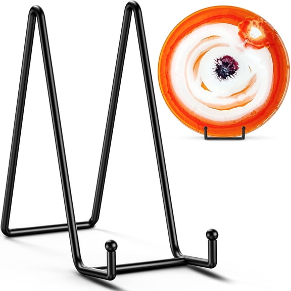 3 Pack 10 Inch Large Plate Stands for Display - Metal Plate Holder Display Stand   Picture Frame Holder Stand   Small Easels for Decorative Plate, Platter, Book, Plaques, Photo, Tabletop Art