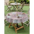 thumbnail image 5 of Outdoor Tablecloth with Umbrella Hole Zipper Coastal Tropical Tree Round Tablecloth 54" Waterproof Outside Table Cloth Palm Trees Summer Botanical Pink Patio Table Cover Tablecloths for Picnic Party, 5 of 8