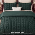 thumbnail image 6 of U by Bedsure Queen Tufted Boho Comforter Set, 3 Pieces Farmhouse Shabby Chic Embroidery Mallard Green Bedding Set, Soft Jacquard Comforter for All Seasons, 6 of 10