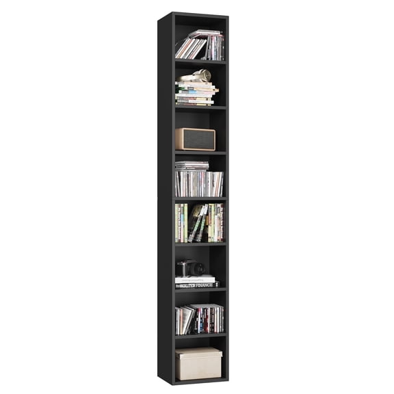 Homfa 8-Tier Wood Bookcase, 71'' Tall Storage Cube Organizer with Adjustable Shelves, Black