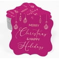 thumbnail image 2 of Inkdotpot Real Rose Gold Foil Merry Christmas & Happy Text Tags Favor Bracket Shape Hang Pack Of 100 Paper Tags, 2 of 7