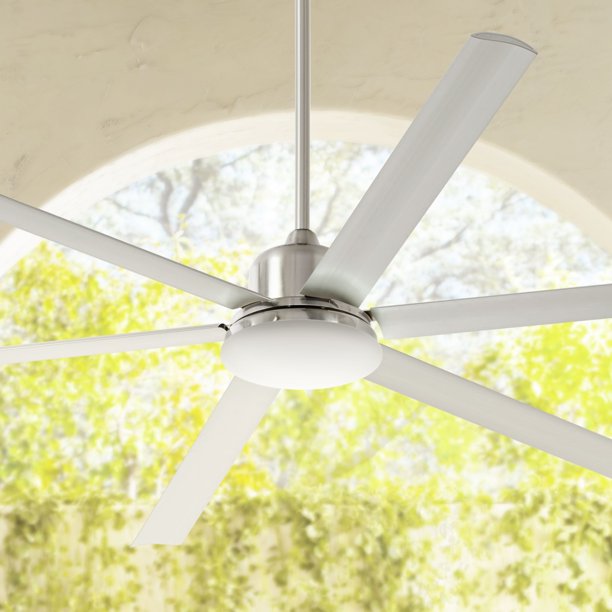 84 Casa Vieja Modern Indoor Outdoor Ceiling Fan With Light Led Dimmable Remote Control Brushed Nickel Damp Rated For Patio Porch Com 84 Casa Vieja Modern Indoor Outdoor, Led Indoor Outdoor Brushed Nickel Ceiling Fan With Light And Remote Control