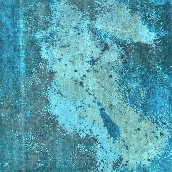 Ahgly Company Indoor Square Oriental Light Blue Industrial Area Rugs, 4' Square