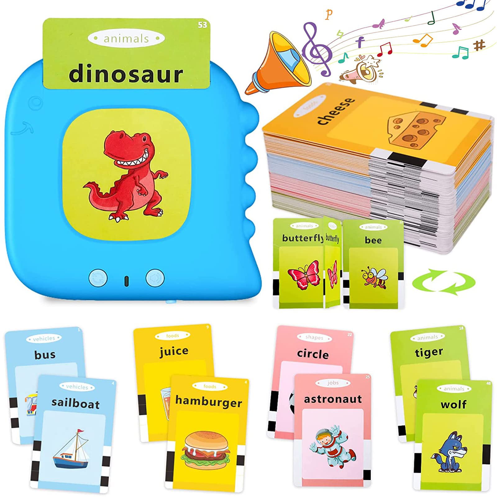 Educational Toy for Toddlers Age 1 2 3,Talking Flash Cards Educational