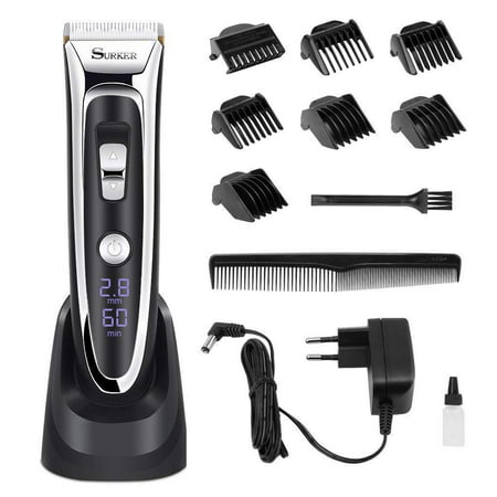 Aiskki Professional Hair Clippers Set for Men Mustache Trimmers Cordless Electric Haircut Kit with Gear Adjustment, Security Lock and LED