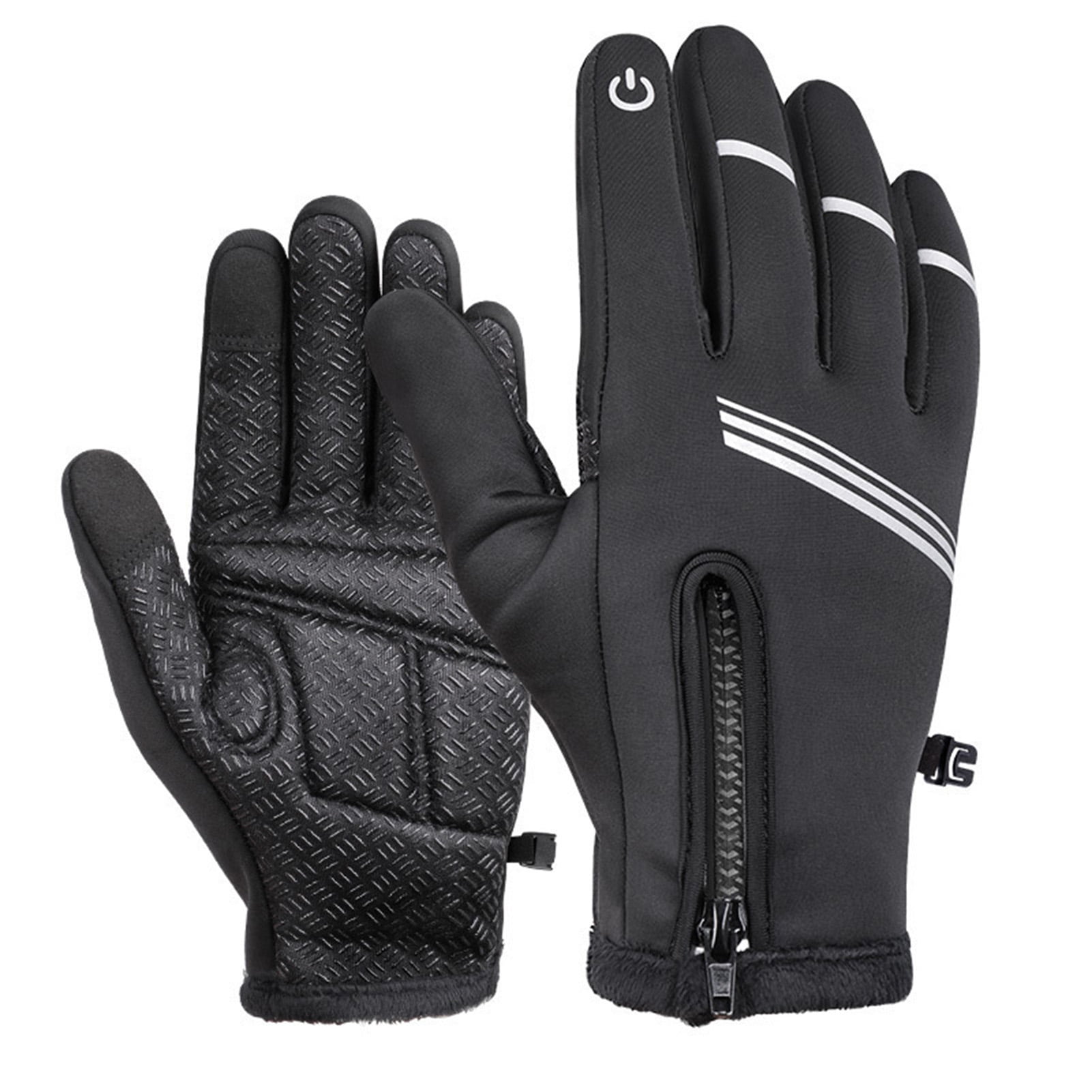 Black Riders Trend Embossed Synthetic PU Riding Gloves Large New Thinsulate 