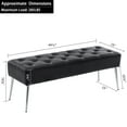 thumbnail image 6 of Duhome Elegant Lifestyle Bench PU Leather Upholstered Bench for Bedroom Entryway End of Bed Modern Classic Tufted Accent Bench Black, 6 of 11