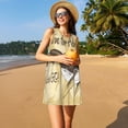 thumbnail image 3 of Fotbe We Live for Adventure Vestido de Verano sin Mangas para Mujer – Vestido Midi Línea A, Estilo Camiseta Floral, Vestido Playero Casual y Fluido, 3 of 7