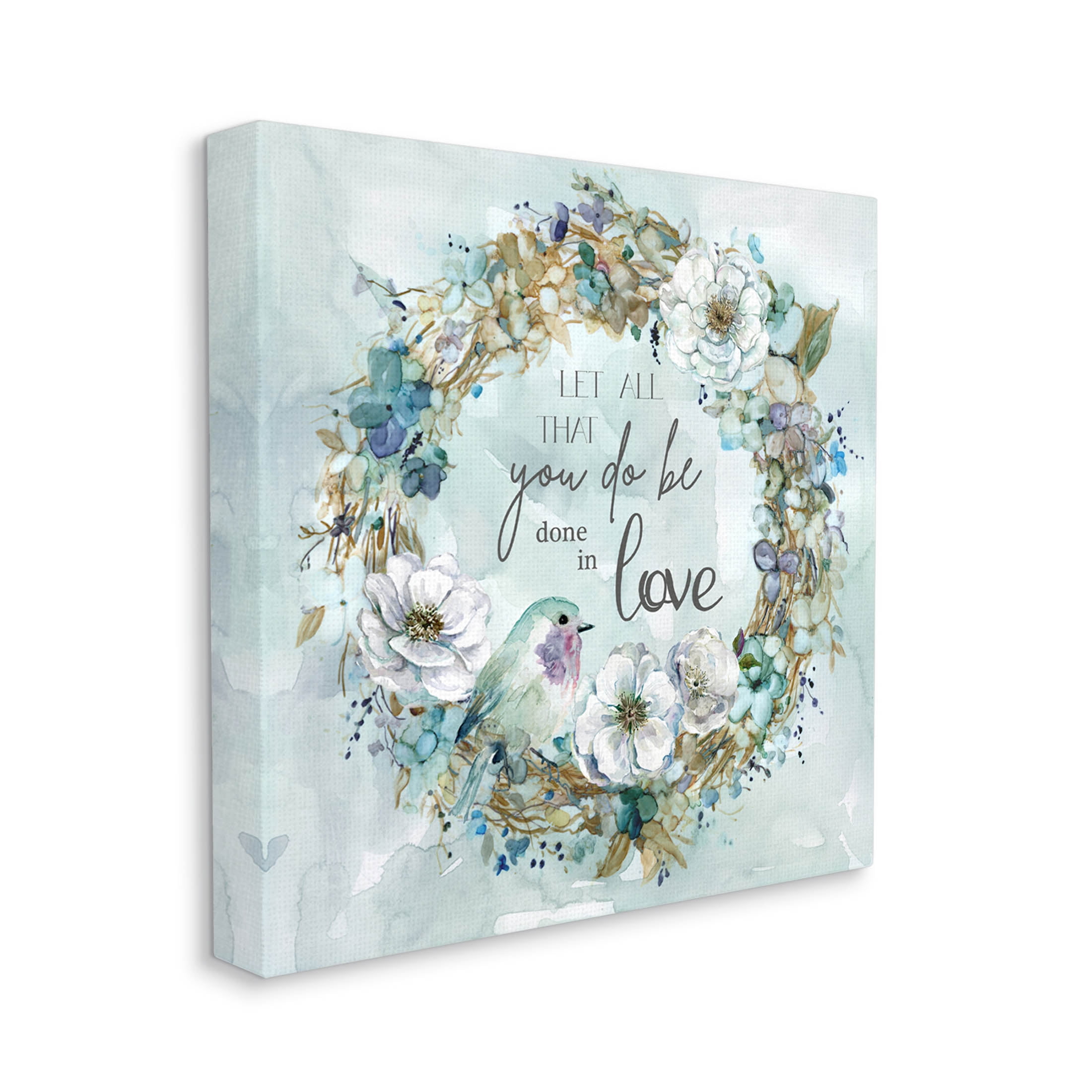 All You Do Done In Love Wreath Botanical & Floral Graphic Art Gallery Wrapped Canvas Print Wall Art