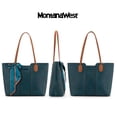 thumbnail image 3 of Bolso Montana West Blue de cuero vegano para mujer, 3 of 6