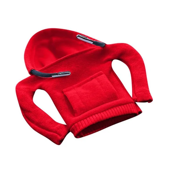 ZHaobin Universal Car Gear Shift Knob Cover Hoodie Pink Manual Car Gear Handle Hoodie Cover Gear Shift Protection Hoddy Car Decoration (Red)