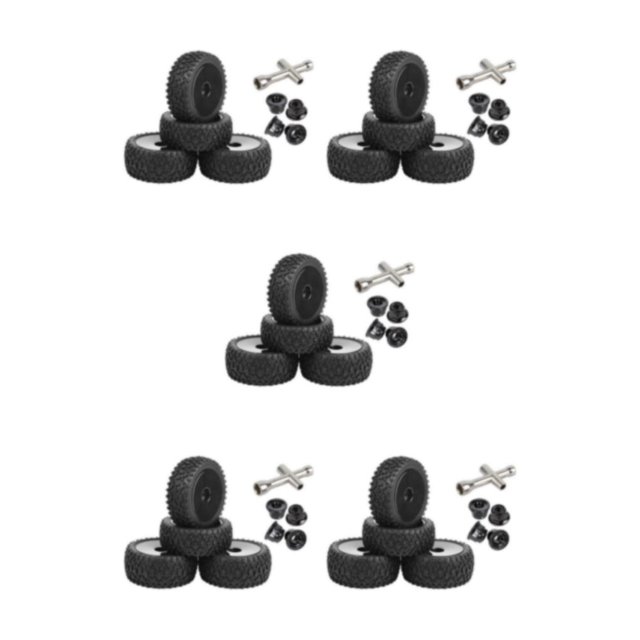 Transemion Front Rear Buggy Tires 1:10 Car Crawler Parts Glued Accessories DIY for HSP Black 5Set