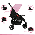 thumbnail image 4 of Carriola Para Bebé Aeiou Francia Reclinable Con Portabebé Pink/Negro, 4 of 9