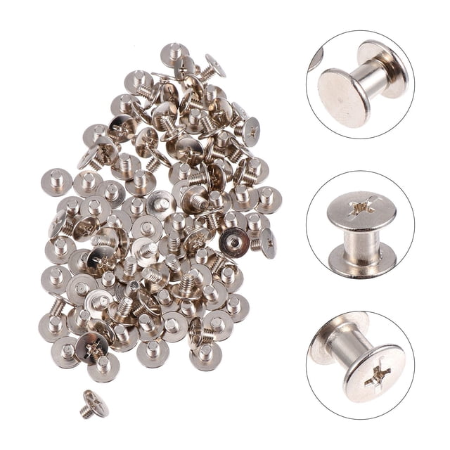 Nestingho 100Ud Tornillos De Acero Resistentes Para Bolsos Sombreros Y De Cuero