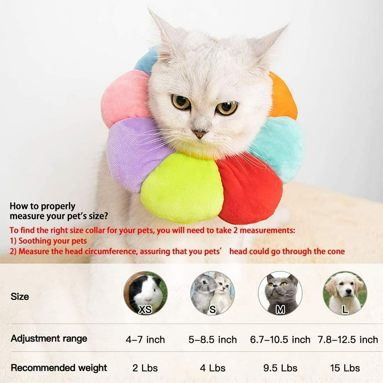 Ludlz Cat Recovery Collar Soft Cat Cone Collar Cute Sunflwer for