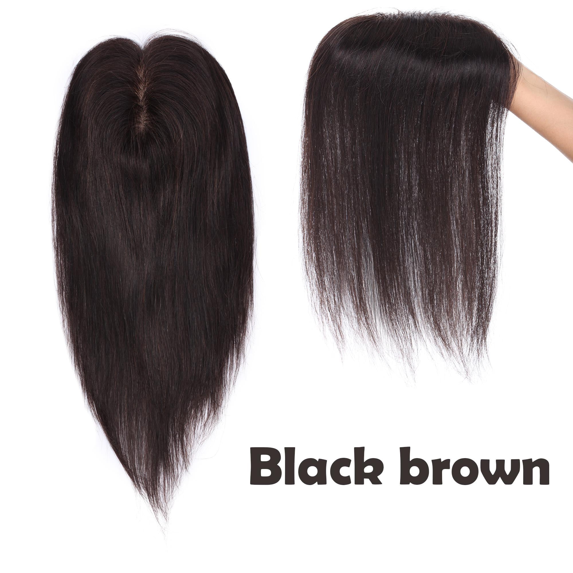S Noilite Clips In Human Hair Topper Top Crown Closure For