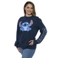 thumbnail image 2 of Disney Stitch Women's Pullover Crewneck Sweatshirt Stitch Graphic Print Pull On, 2 of 7