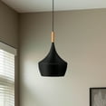 thumbnail image 1 of 1-Light Industrial Farmhouse Hanging Kitchen Black Pendant Ceiling Light with Metal Dome Shade, 1 of 2