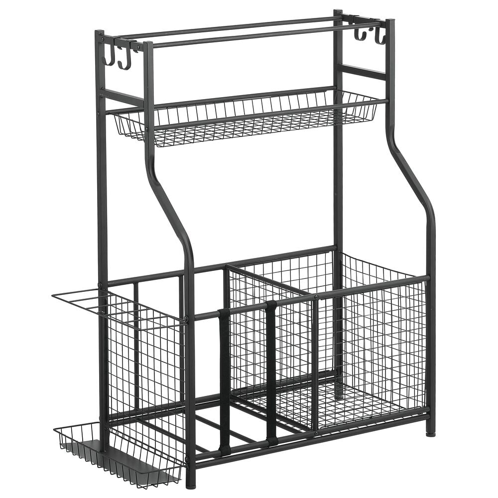 mDesign Metal Heavy Duty Sports Storage Rack with Top Shelf Walmart