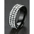 thumbnail image 2 of West Coast Jewelry Men's Crystal Stone Black Plated Band Ring (8mm), 2 of 4