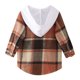 thumbnail image 3 of Gibobby Chamarra de invierno para bebé niñoNiños pequeños bebé Unisex Unisex Otoño Invierno Plaid manga larga con capucha Tops camisa abrigo ropa(Naranja, 3-4 Años), 3 of 5