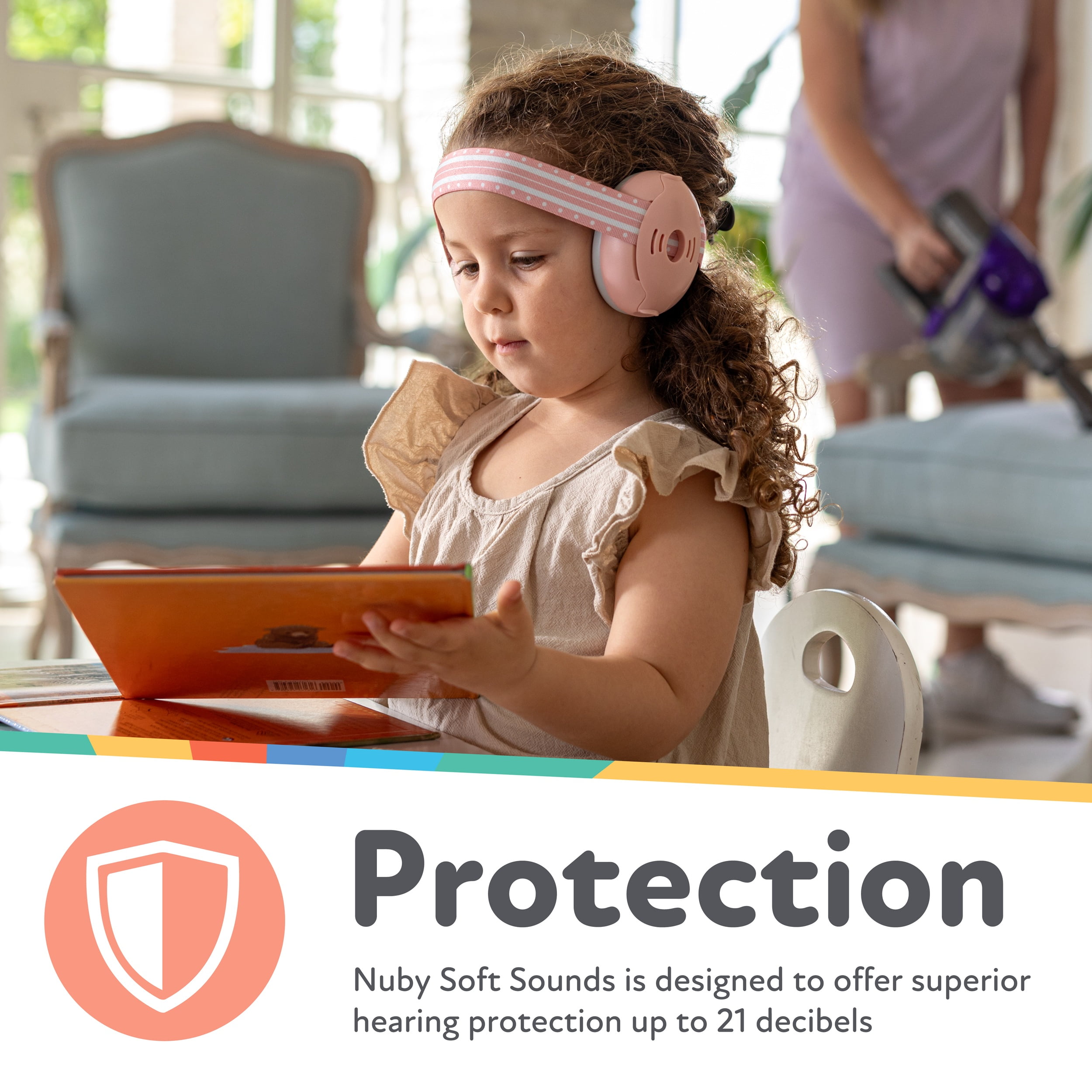 Nuby Soft Sounds Adjustable Earmuffs for Babies, Gray