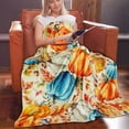 thumbnail image 6 of Fall Pumpkin Throw Blanket for Couch 50"x60", Cozy Flannel Autumn Leaves and Berries Fall Blankets and Throws Decor Gifts for Women Girls, 6 of 6
