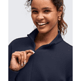 thumbnail image 5 of G4Free Smoofit Modal Soft Women's Half-Zip Pullover Mock Neck Long Sleeve Sweatshirts with Side Slits, 5 of 8