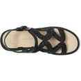 thumbnail image 2 of Dolce Vita Gatsby Black Leather Strappy Buckle Open Toe Wedge Heeled Sandals (6, Black Leather), 2 of 6