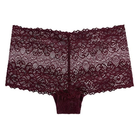 

ZMHEGW 3 Pack Women Panties Seamless Lace Boyshort Low Rise Ladies Comfortable Underpants Female Lingerie Underwear