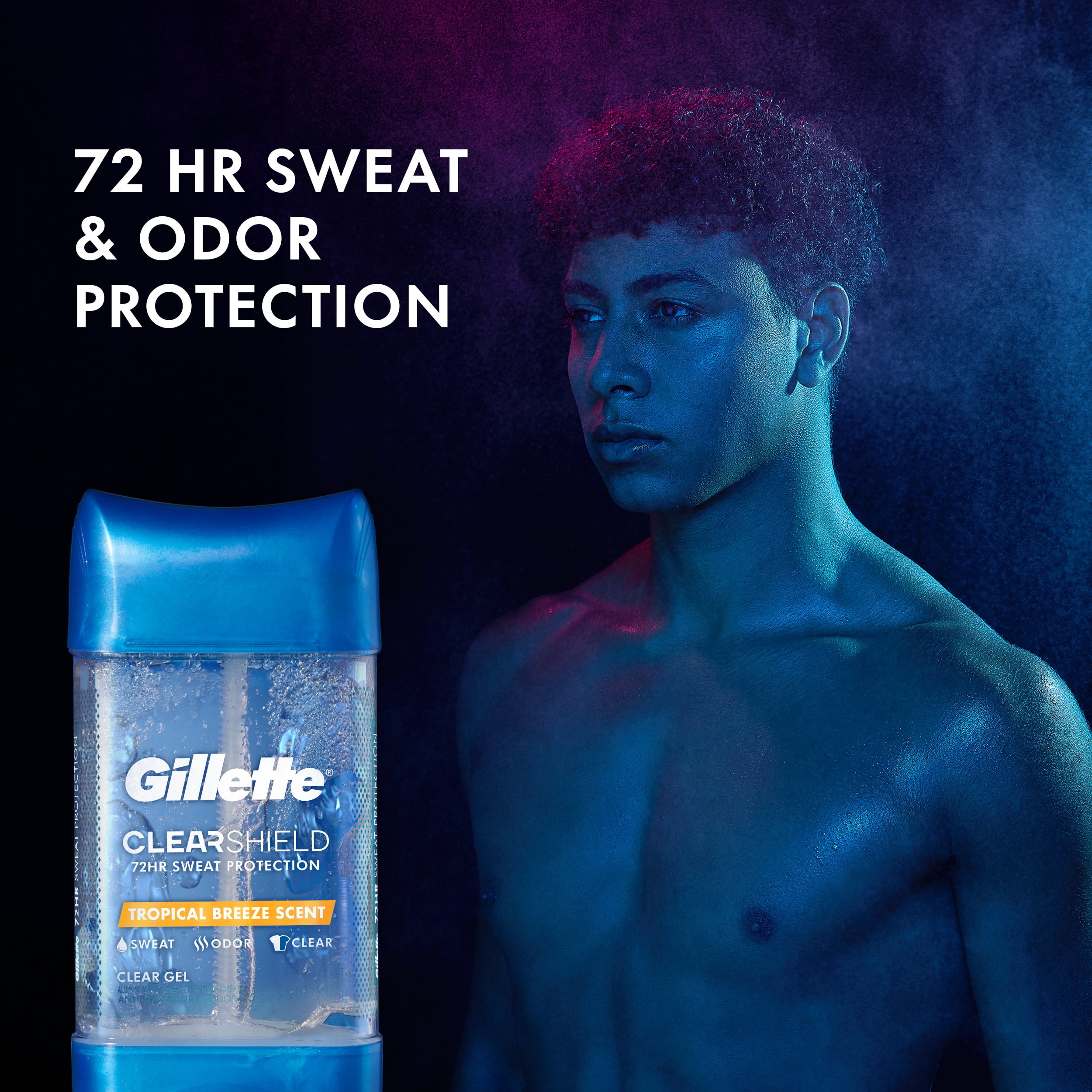 Gillette Clear Gel Antiperspirant and Deodorant for Men Tropical Breeze Scent 3.8 oz