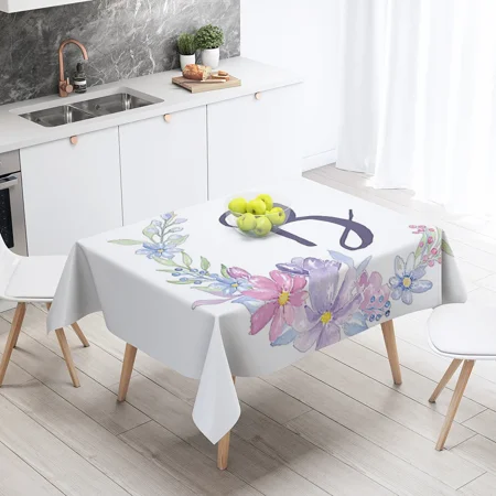 

Fresh Floral Household Tablecloth rative Accessories Rectangular Dining Table Anti-fouling Outdoor Letter Tablecloth