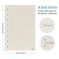 thumbnail image 2 of Eagle Discbound Refill Paper, 60 Sheets Ruled Lined Filler Paper for Junior Size Notebooks | 8-Hole Punched, 8.5 x 5.5 Inch, 3 Packs Included, Total 180 Sheets, Ruled Pages, 2 of 7