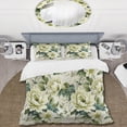 thumbnail image 2 of Designart "Lush Green White Damask" Damask Bedding Covert Set - Bohemian & Eclectic Bed Set With 1 Sham, 2 of 5