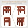 thumbnail image 6 of CQSXDA Contemporary Designed Fabric Upholstered Accent Dining Chair Set in Stylish Grey for Living Room or Kitchen Use，Orange, 6 of 14
