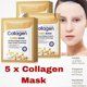 thumbnail image 1 of Collagen Face Mask Real Firming Deep Wrinkles Hydrating Overnight Facial Mask 5PCS, 1 of 4