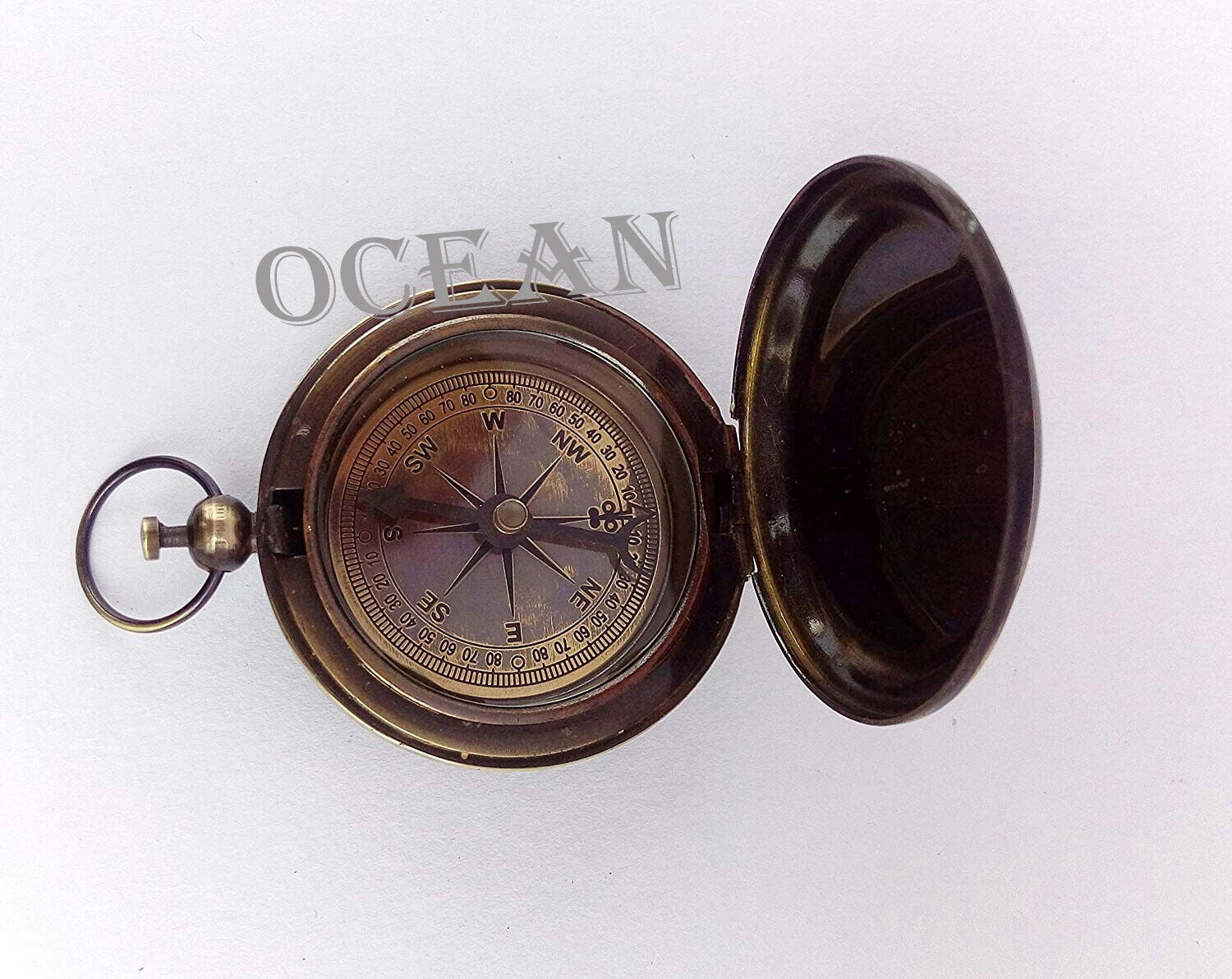 Antique Brass Compass Push Button Compass Sundial Navigational Ship Compass Gift