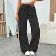 thumbnail image 3 of WULMLEO Womens Wide Leg Sweatpants Baggy Loose Fall Barrel Casual Lounge Athletic Pants Comfy Teen Girl Cute y2k Joggers Dark Gray M, 3 of 6