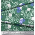 thumbnail image 2 of Soimoi Green Cotton Duck Fabric Brush Stroke & Leopard Animal Skin Print Fabric by Yard 42 Inch Wide, 2 of 3
