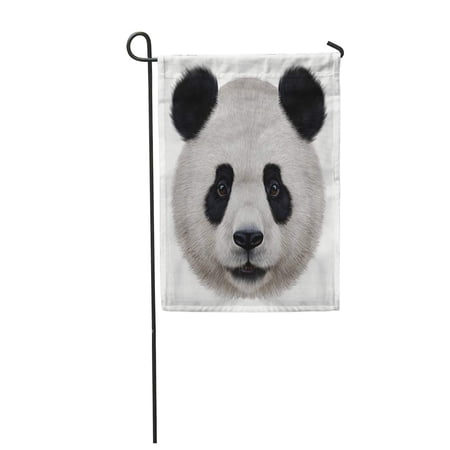 SIDONKU Face Portrait of Panda Bear Wild Realistic Cute Drawing Garden Flag Decorative Flag House Banner 12x18 inch
