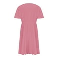 thumbnail image 3 of Vedolay Dresses For Women 2022 Womens Summer Sleeveless Striped T Shirt Dress Casual Crew Neck Tie Waist Mini Dresses,Pink XL, 3 of 5