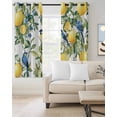 thumbnail image 2 of Botanical Lemon Blackout Curtains for Bedroom Living Room Darkening Curtains 90 Inch Watercolor Blue Birds Green Leaves Black Out Window Curtain Privacy Window Treatment Grommet Drapes 52"x90"x2, 2 of 9