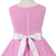 thumbnail image 6 of IBTOM CASTLE Kids Girls 50s Vintage Polka Dot Casual Dress Swing Rockabilly Prom Party Dresses Audrey Wedding Formal Cocktail Evening Gown 9-10 Years Pink, 6 of 6