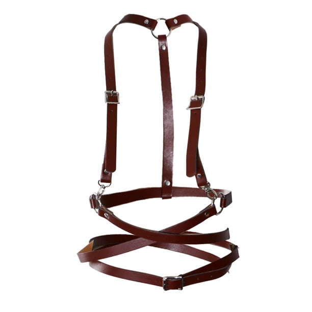 Moda Mujer Artificial Cuero Arnés de Cinturón Cuerpo Adjustable Body Suspenders Ligero de Color Negro/ color marrón Yuyangstore Cinturón