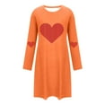 thumbnail image 4 of Annhoo Womens Cute Dresses Long Sleeve Crewneck Print Graphic Pullover Oversize Pajama Valentine's Day Clothes, 4 of 6