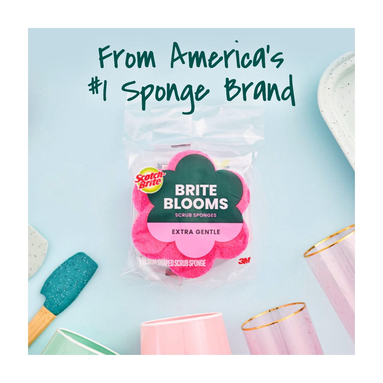 Scotch-Brite Brite Blooms Collection,  2 Extra Gentle Scrub Sponges and 4 Dobie Non-Scratch Sponges