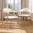 thumbnail image 1 of Silla de Comedor FurnitureR Acolchada con Respaldo Curvo Beige, 1 of 10