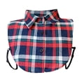 thumbnail image 2 of Plaid Peter Pan Faux False Collar, AURORADY Detachable Checkered Dickey Half Shirts, Casual Button Down Layering Fake Collar Vintage Decor Accessory for Women Girls Blouse Sweater Red One Size, 2 of 5